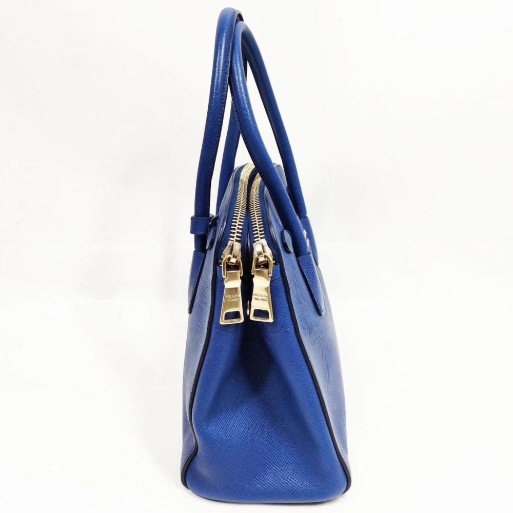 Sold Prada Blue Sappiano Leather Women's Bag Authentic In Excellent Condition - Picture 5 of 11